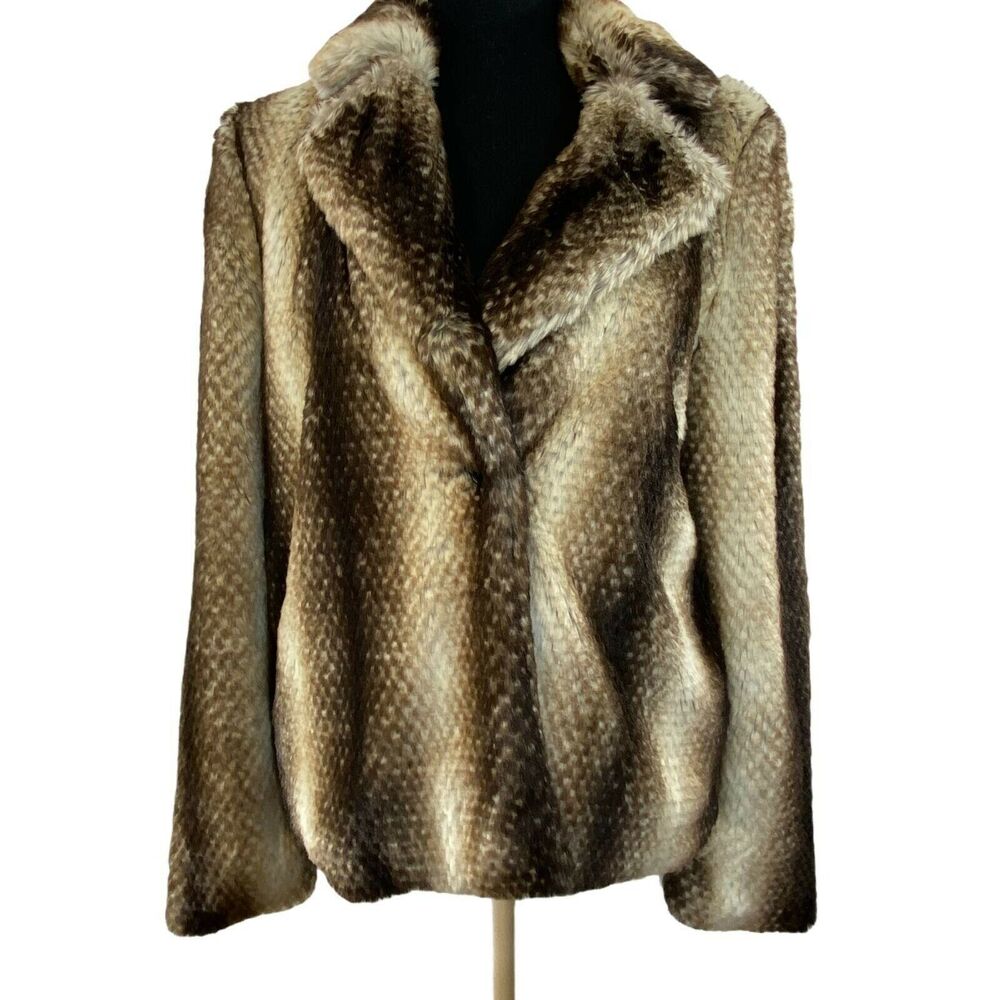 Show Me Your Mumu Fisher‎ Faux Fur Cozy Mob Wife Jacket Women Small